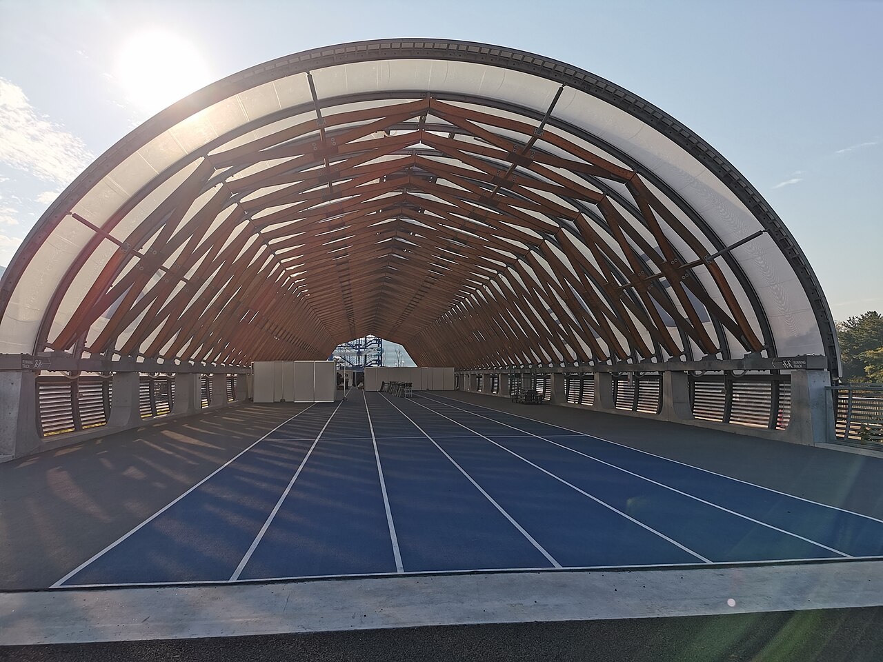 Empty indoor running track