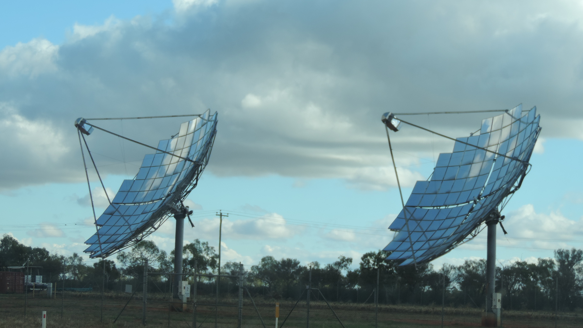 Solar thermal installation in a landscape